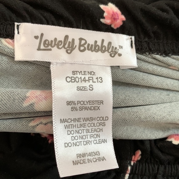 Lovely Bubbly Cropped Black & Pink Shirt Size S # - Picture 3 of 5